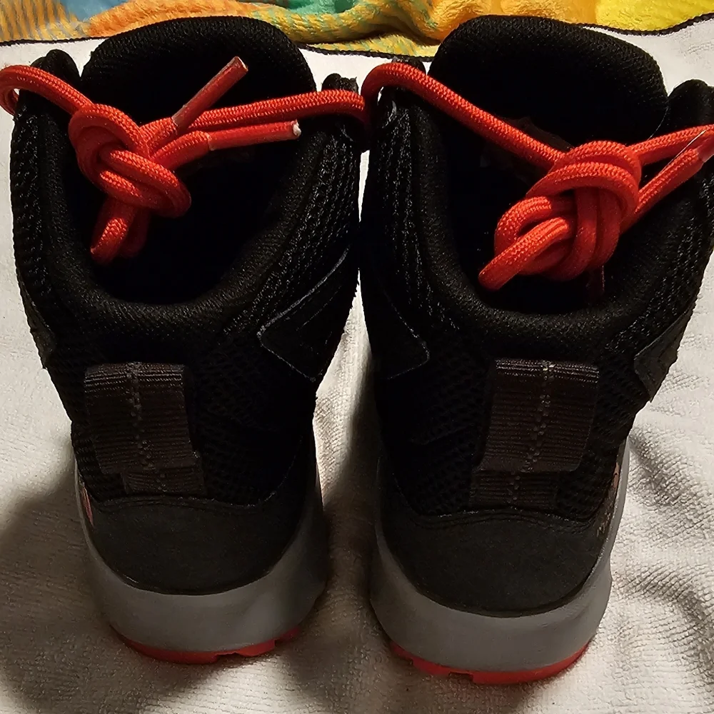 The North Face Kids Black and Red Waterproof Hiking Boots